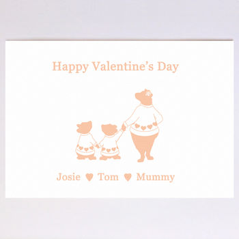 Personalised Bear Family Valentine's Day Card, 5 of 8