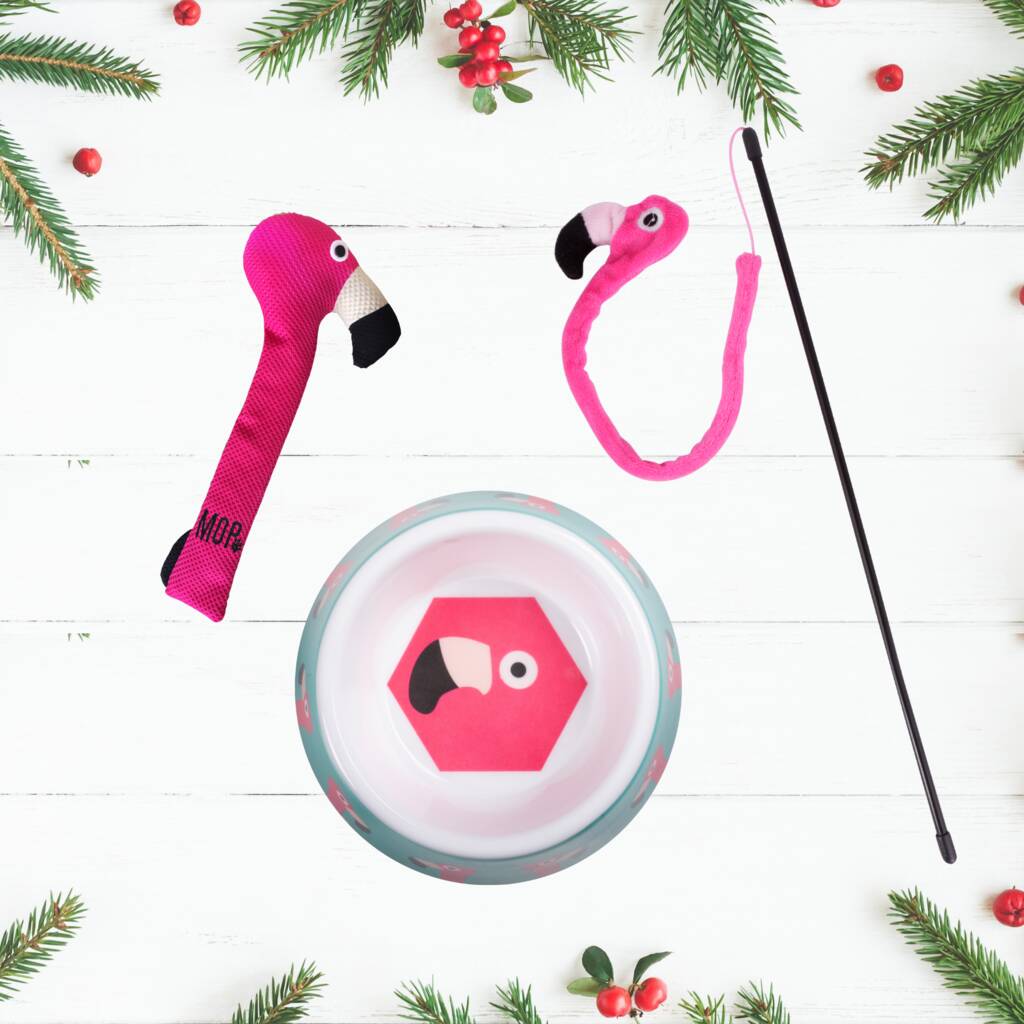 Fun Flamingo Cat Toy Bundle By NOAH'S ARK