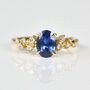 Oval Blue Sapphire And Diamond Engagement Ring, thumbnail 1 of 4