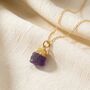 Raw Amethyst Gold Plated February Birthstone Necklace, thumbnail 1 of 4