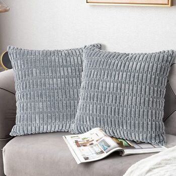 Set Of Two Corduroy Cushion Covers Throw Pillow Covers, 2 of 11