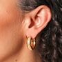 Scattered Crystal Stars Chunky Hoop Earrings In Gold, thumbnail 3 of 4