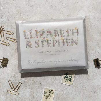 Personalised Wildflower Letters Wedding Thank You Cards, 7 of 8