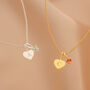 Sterling Silver Mini Sia Heart And Birthstone Pendant Necklace, thumbnail 2 of 10