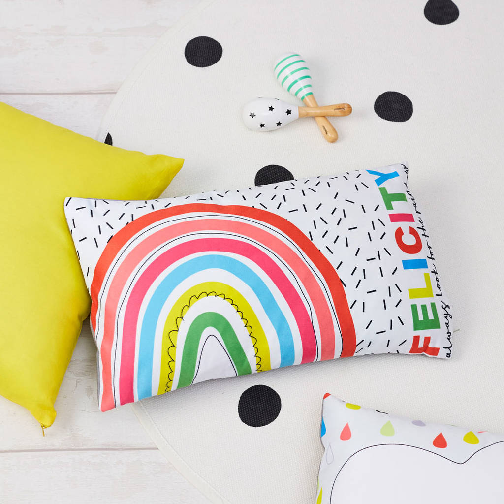 Children's Rainbow Personalised Cushion, 1 of 5