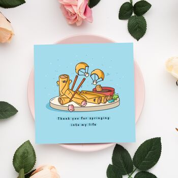 Cute Spring Rolls Greetings Card, 8 of 9