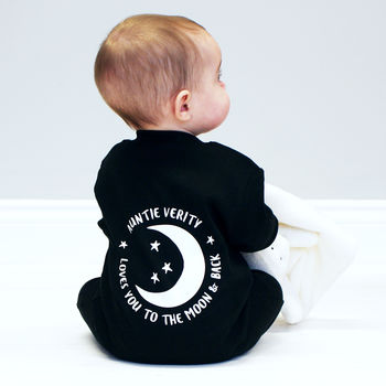 Personalised Love You To The Moon And Back Sleepsuit, 3 of 5