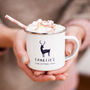 Reindeer Personalised Christmas Enamel Mug, thumbnail 1 of 5