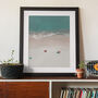 Four Beach Umbrellas Ocean Coastal Art Print, thumbnail 3 of 10