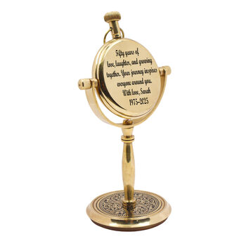 Personalised 50th Golden Wedding Anniversary Desk Clock Gift, 2 of 12