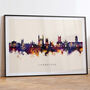 Cambridge Skyline Cityscape Vintage Art Print, thumbnail 7 of 12