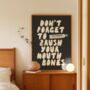 Don't Forget To Brush Your Mouth Bones Wall Print | Cream And Charcoal, thumbnail 1 of 3