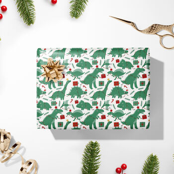 Luxury Dinosaur Christmas Gift Wrap, 2 of 4