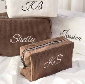 Personalised Waffle Embroidered Pouch, 3 of 4