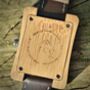 Coral White Face Bamboo Watch With Leather Strap, thumbnail 2 of 8