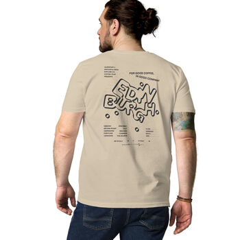 Edinburgh Coffee Scene Cotton Embroidered T Shirt, 9 of 12