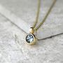 Aquamarine March Birthstone Gold Solitaire Pendant, thumbnail 3 of 6