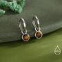 Sterling Silver Dangling Tiger's Eye Hoop Earrings, thumbnail 1 of 11