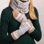 Knitted Fair Isle Wrist Warmers With Thumbs Naturals, thumbnail 1 of 10