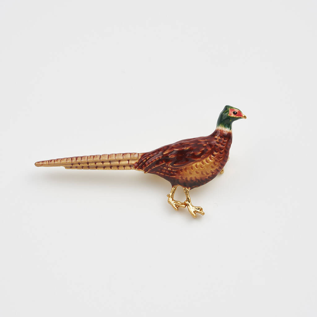 Pheasant Enamel Brooch, 1 of 7