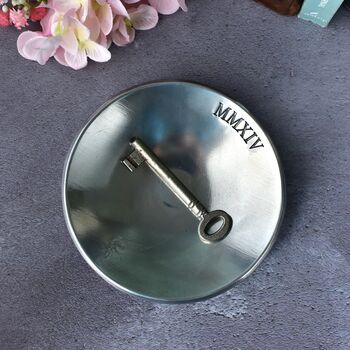 10th Anniversary Gift, Aluminium Pressed Dish. Trinket And Ring Receptacle, 2 of 9