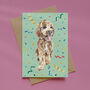 Hand Painted Cockapoo Birthday Card With Confetti, thumbnail 1 of 4