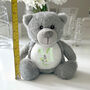 Personalised Animal Alphabet Grey Baby Teddy Bear, thumbnail 3 of 10
