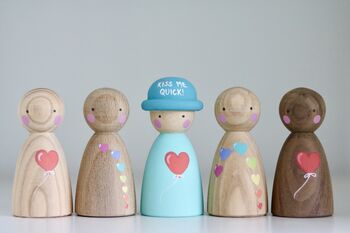 Handpainted Wooden Rainbow Loveheart Peepul, 12 of 12
