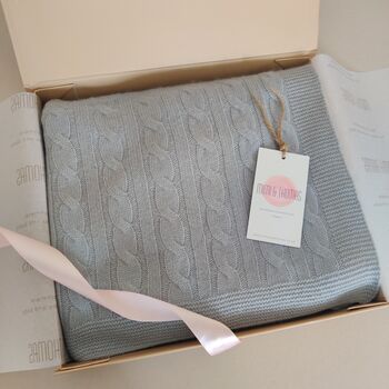 Personalised Pure Cashmere Baby Blanket Gift Boxed, 2 of 12