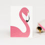 Pink Flamingo Blank Greetings Card, thumbnail 1 of 3