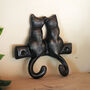 Antique Cast Iron Kissing Cats Double Coat/Key Hook, thumbnail 3 of 4