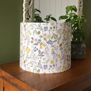 Ashbee Chartreuse Floral Drum Lampshade, 7 of 9