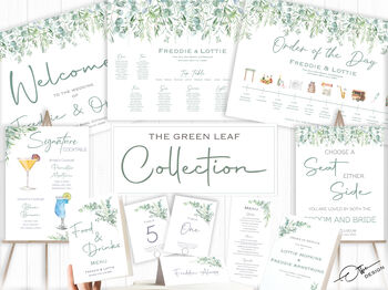 Wedding Order Of Service Booklets Green Leaf, 4 of 4