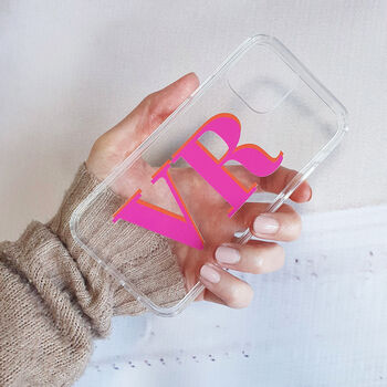Personalised Pink And Orange Clear Case, 2 of 9