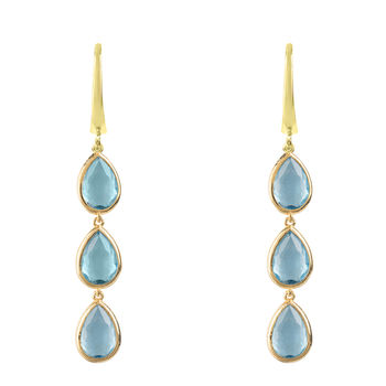 Sorrento Triple Drop Earring Gold Plated Silver, 2 of 11