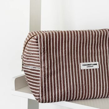 Towel Makeup Bag Chestnut Stripes, 2 of 2