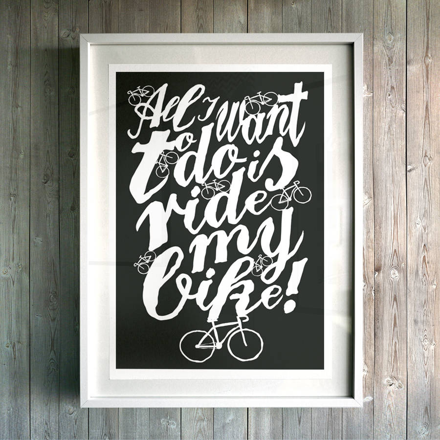 All I Want To Do Is Ride My Bike Art Giclée Print By Muro Buro