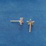 Pink Tourmaline October Birthstone Flower Stud Earrings, thumbnail 5 of 8