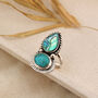 Dreamer Turquoise And Abalone Silver Statement Ring, thumbnail 2 of 12