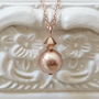 Rose Gold Tone Pearl Drop Necklace, thumbnail 2 of 6