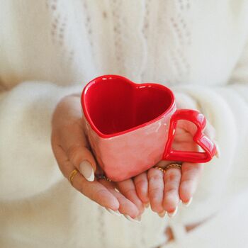 Ceramic Love Heart Shaped Mug, 6 of 8