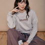 Embroidered Cosy Mode Activated Slogan Sweatshirt, thumbnail 1 of 4