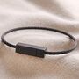 Men's Stainless Steel Thin Wire Bracelet In Black, thumbnail 2 of 6