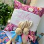 Pink Woodland Creatures Name Cushion, thumbnail 5 of 6