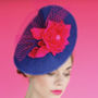 Navy Wedding And Races Hat 'Mademoiselle Butterfly', thumbnail 3 of 8