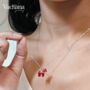 Sterling Silver Red Enamel Horse Pendant Necklace, thumbnail 4 of 6