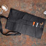 Personalised Black Leather Apron And Tool Roll Gift Set, thumbnail 3 of 10