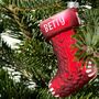 Personalised Christmas Stocking Glass Tree Decoration With Gift Box, thumbnail 4 of 4