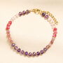 Stainless Steel Semi Precious Stone Beaded Bracelet, thumbnail 1 of 2