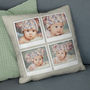 Personalised Four Photo Cushion With Captions, thumbnail 1 of 7